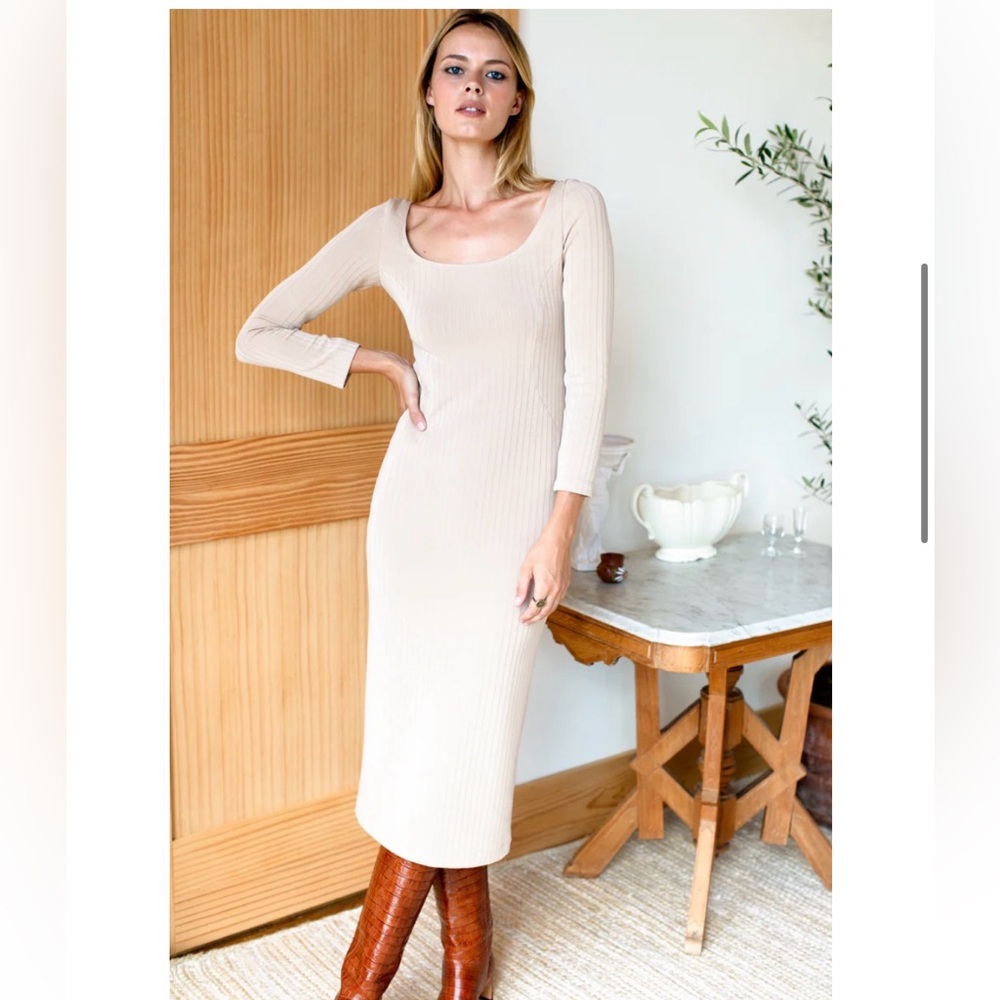Emerson Fry Cream Long Sleeve Dress